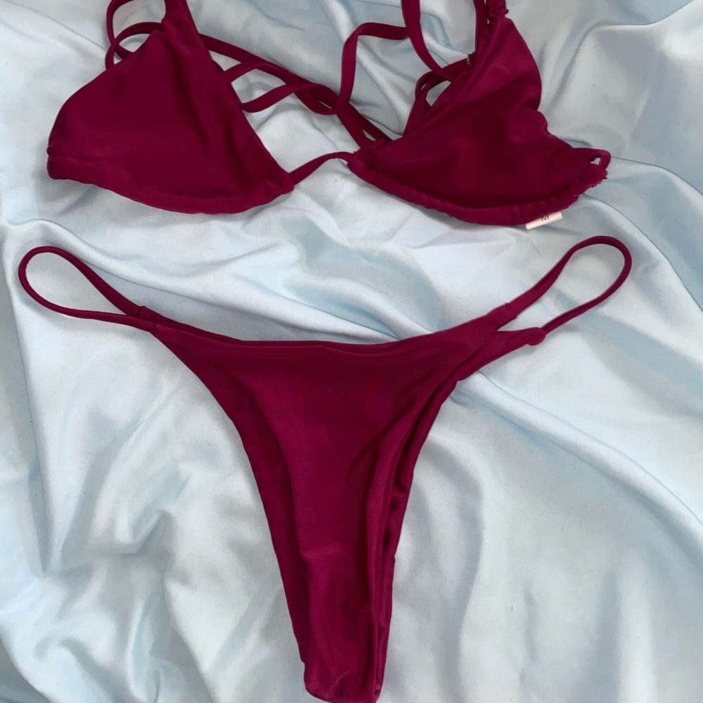 Zaful string cheeky bikini! Burgundy!